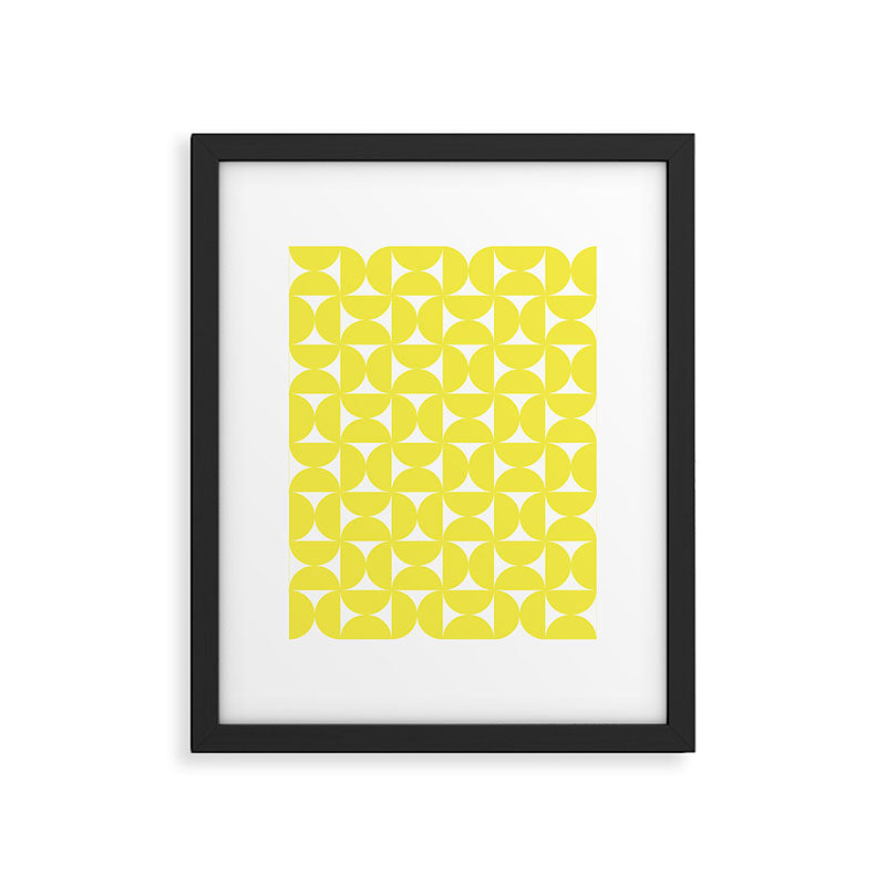 Patterned Geometric Shapes CLVI Bright Yellow Framed Art Print Gallery Image 6