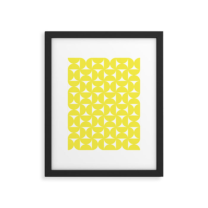 Patterned Geometric Shapes CLVI Bright Yellow Framed Art Print Gallery Image 1