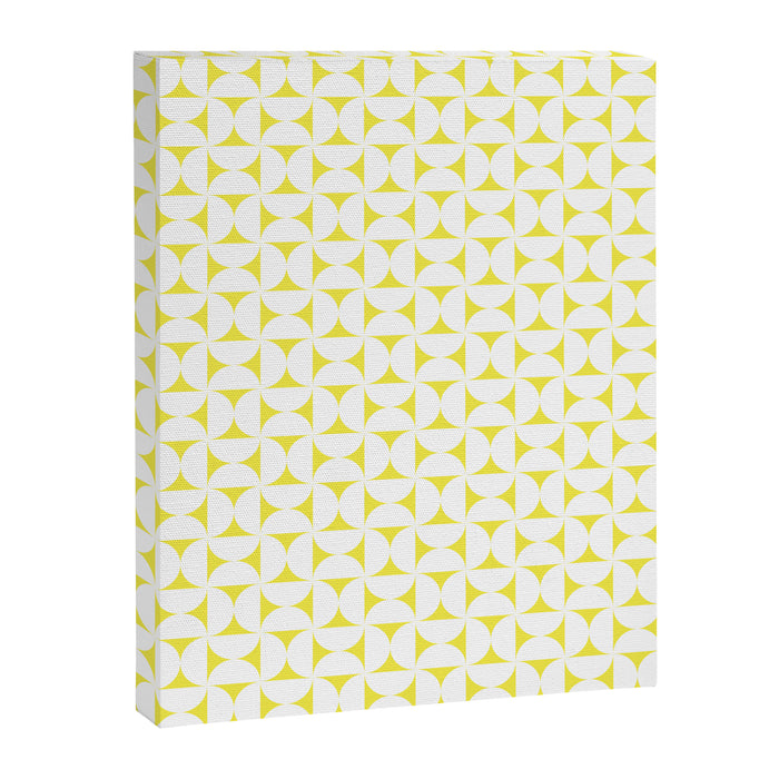 Patterned Geometric Shapes CLVII White and Bright Yellow Canvas Print Gallery Image 1