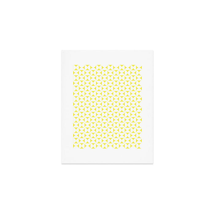 Patterned Geometric Shapes CLVII White and Bright Yellow Art Print Gallery Image 1