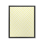 Patterned Geometric Shapes CLVII White and Bright Yellow Framed Canvas Print Gallery Image 8