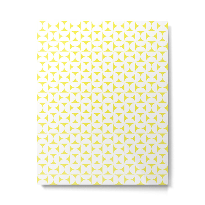 Patterned Geometric Shapes CLVII White and Bright Yellow Metal Print Gallery Image 1