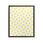 Patterned Geometric Shapes CLVIII White and Bright Yellow Framed Canvas Print Gallery Image 8