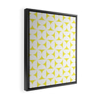Patterned Geometric Shapes CLVIII White and Bright Yellow Framed Canvas Print Gallery Image 2