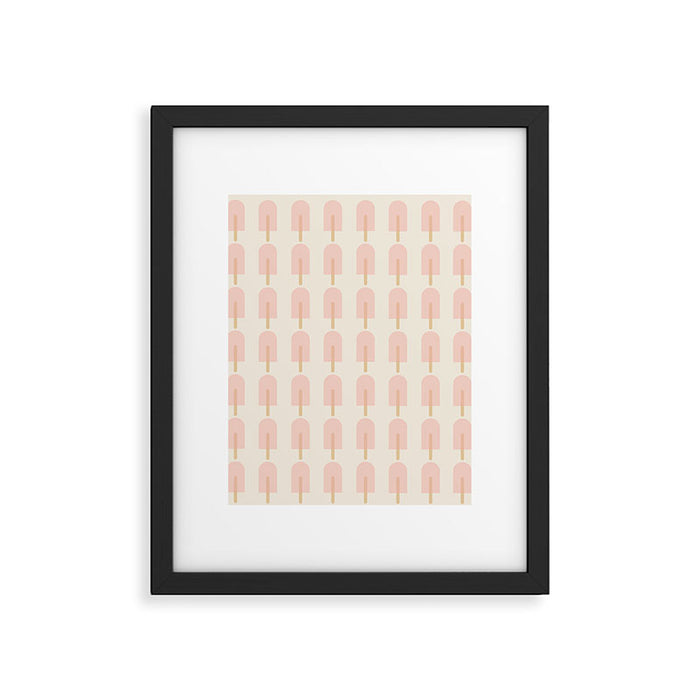 Pink Popsicle Pattern Framed Art Print Gallery Image 1