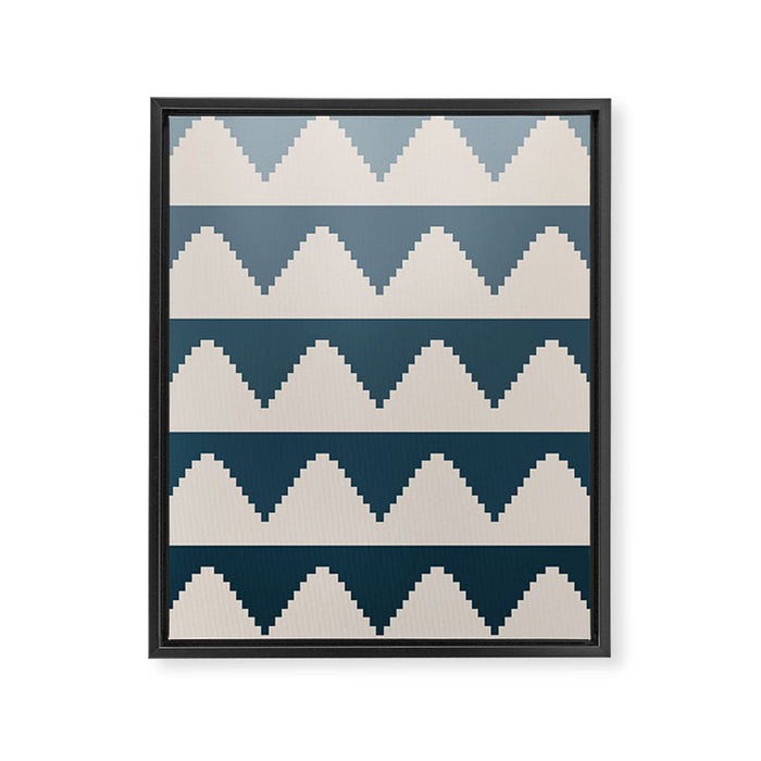 Pyramids Blue Gradient Framed Canvas Print Gallery Image 1
