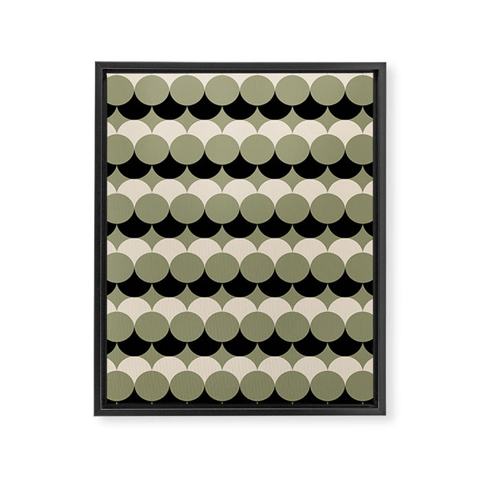 Retro Circular Pattern XXIV Framed Canvas Print Gallery Image 1