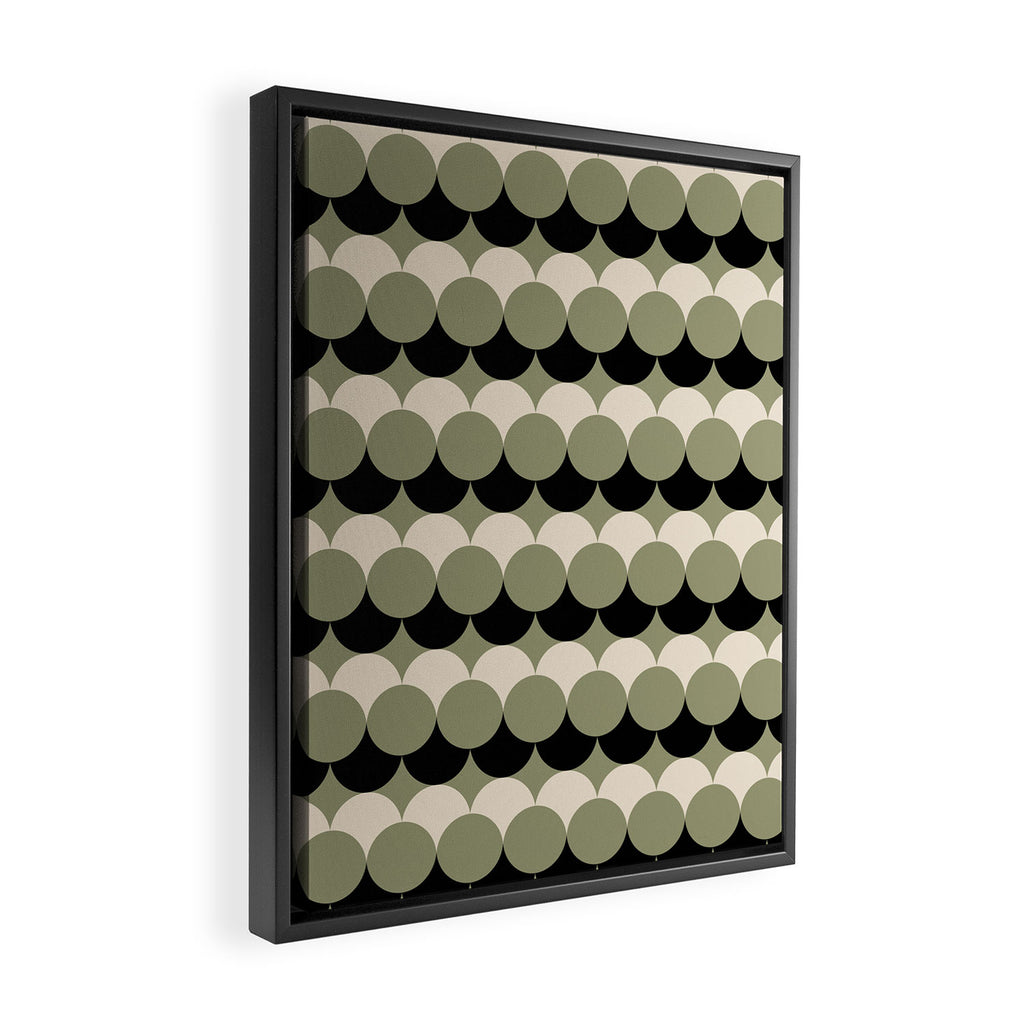 Retro Circular Pattern XXIV Framed Canvas Print Gallery Image 2