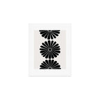 Retro Daisy Abstract I Black and White Bold Floral Art Print Gallery Image 1