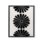 Retro Daisy Abstract I Black and White Bold Floral Framed Canvas Print Gallery Image 6