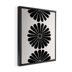 Retro Daisy Abstract I Black and White Bold Floral Framed Canvas Print Gallery Image 2