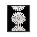 Retro Daisy Abstract II Black and White Bold Floral Framed Canvas Print Gallery Image 6