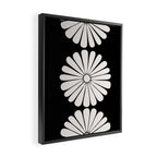 Retro Daisy Abstract II Black and White Bold Floral Framed Canvas Print Gallery Image 2