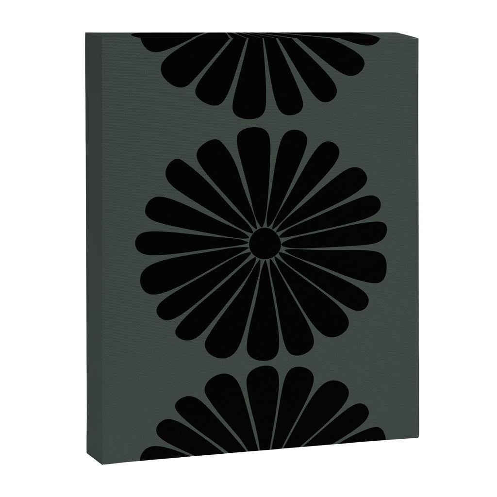 Retro Daisy Abstract IX Earthy Green Bold Floral Canvas Print Gallery Image 6