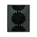 Retro Daisy Abstract IX Earthy Green Bold Floral Framed Canvas Print Gallery Image 6