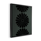 Retro Daisy Abstract IX Earthy Green Bold Floral Framed Canvas Print Gallery Image 2