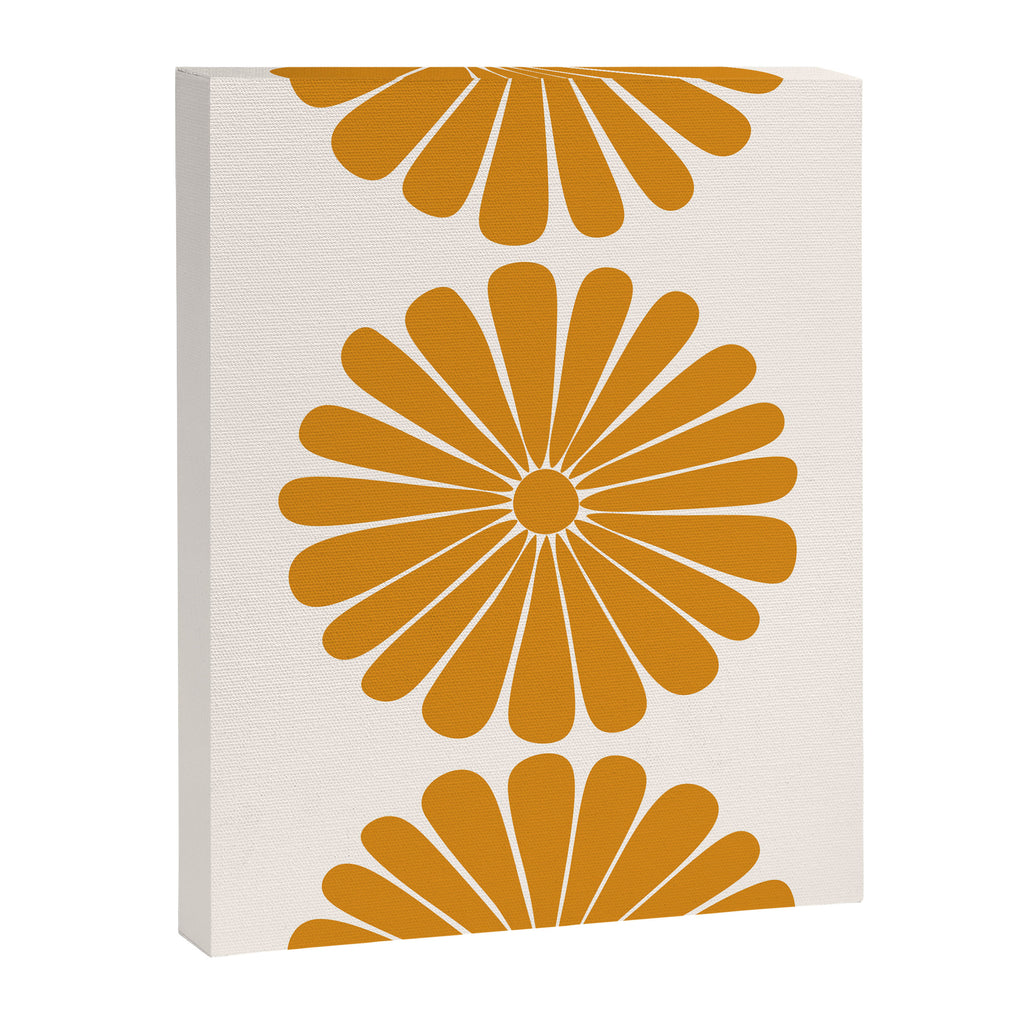 Retro Daisy Abstract V Golden Yellow Bold Floral Canvas Print Gallery Image 6