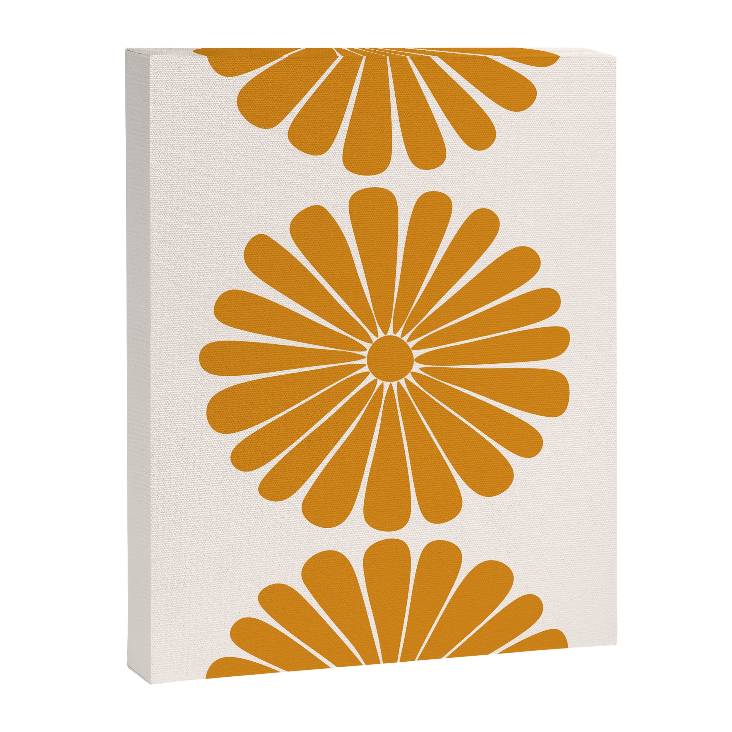 Retro Daisy Abstract V Golden Yellow Bold Floral Canvas Print Gallery Image 6