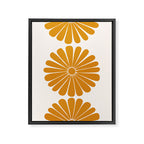Retro Daisy Abstract V Golden Yellow Bold Floral Framed Canvas Print Gallery Image 6