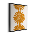 Retro Daisy Abstract V Golden Yellow Bold Floral Framed Canvas Print Gallery Image 2