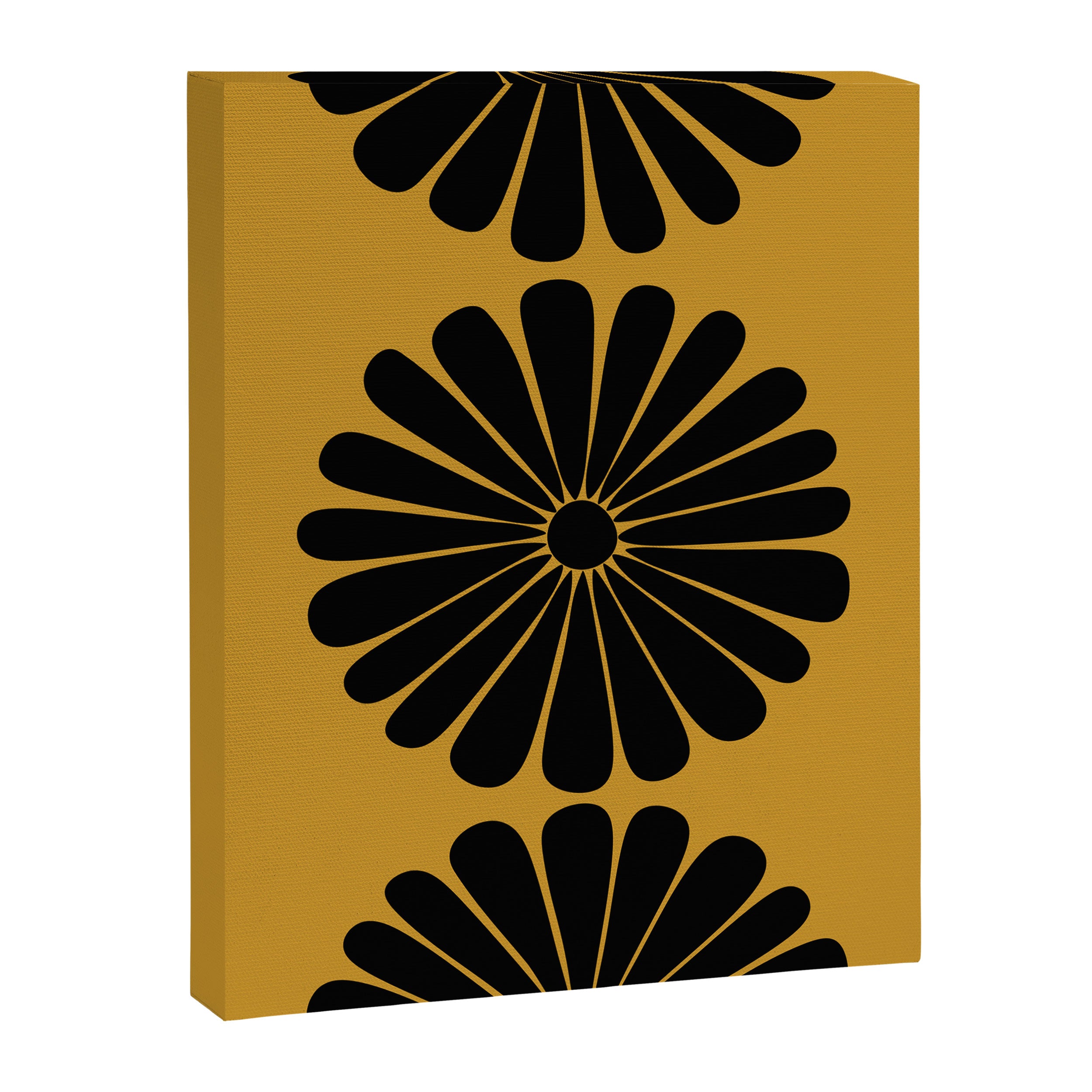 Retro Daisy Abstract VIII Golden Yellow Bold Floral Canvas Print Gallery Image 6