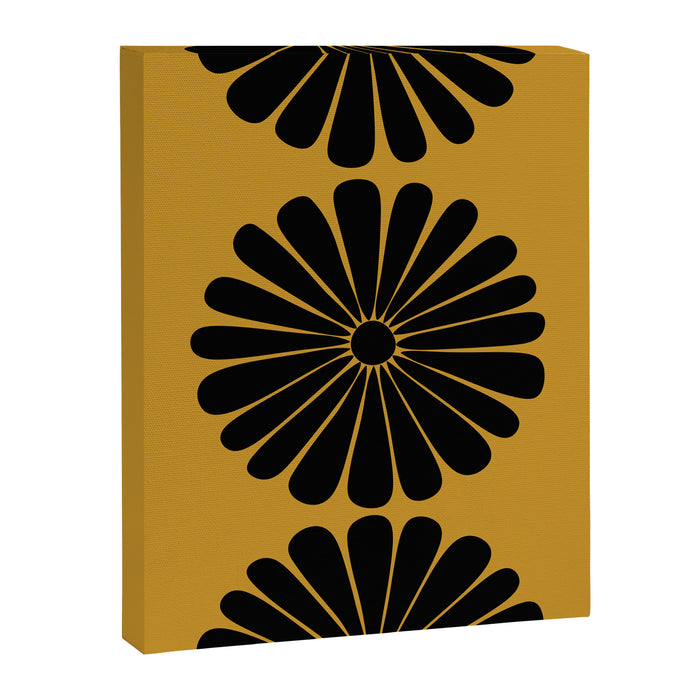 Retro Daisy Abstract VIII Golden Yellow Bold Floral Canvas Print Gallery Image 1