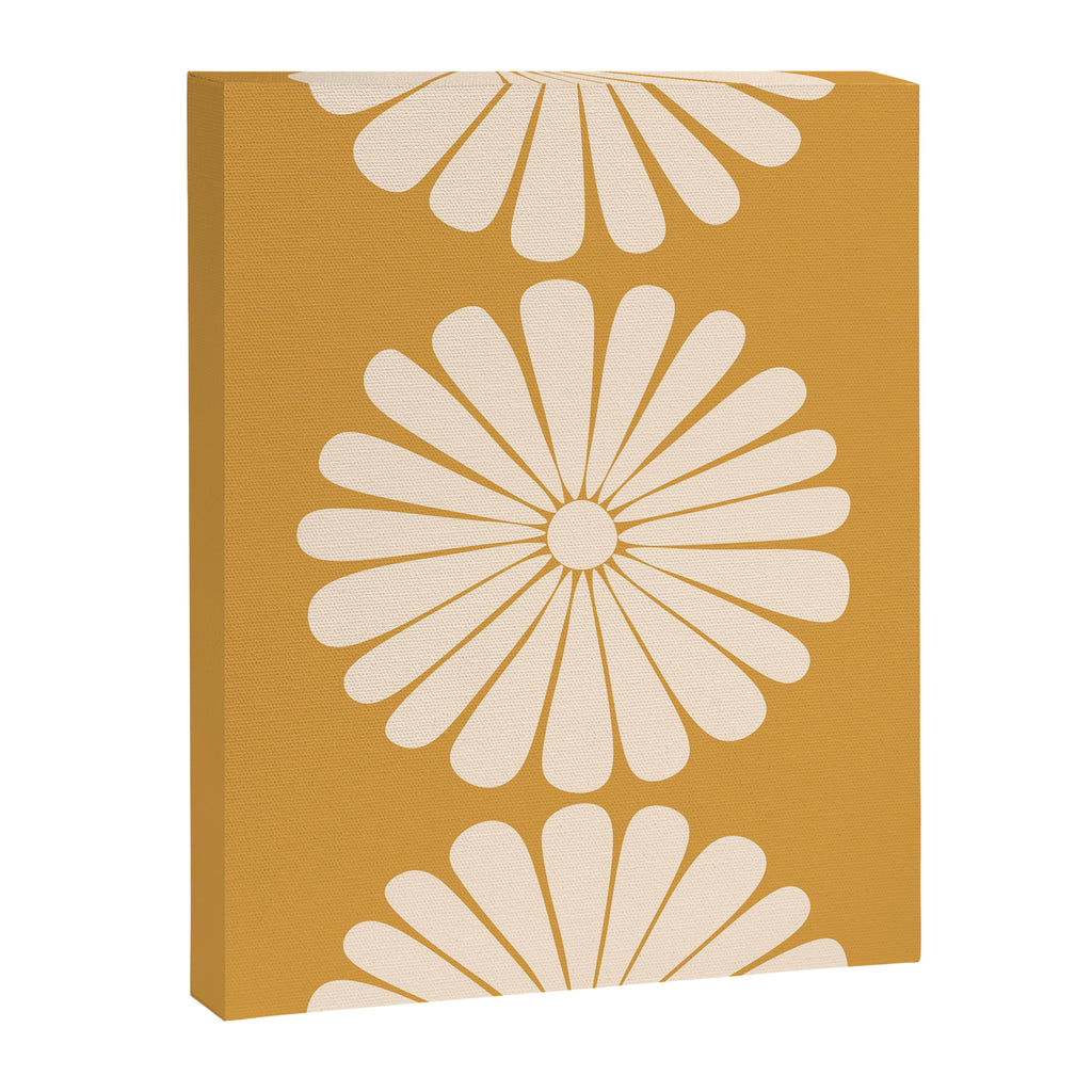 Retro Daisy Abstract XVIII Golden Orange Bold Floral Canvas Print Gallery Image 6
