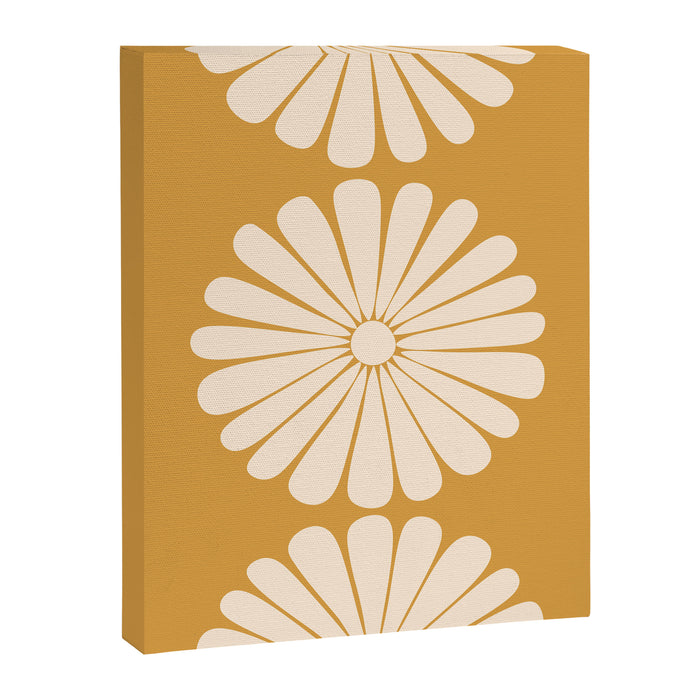 Retro Daisy Abstract XVIII Golden Orange Bold Floral Canvas Print Gallery Image 1