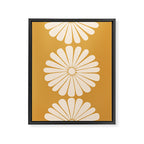 Retro Daisy Abstract XVIII Golden Orange Bold Floral Framed Canvas Print Gallery Image 6