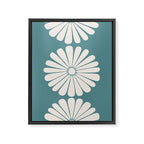 Retro Daisy Abstract XXII Teal Green Bold Floral Framed Canvas Print Gallery Image 6