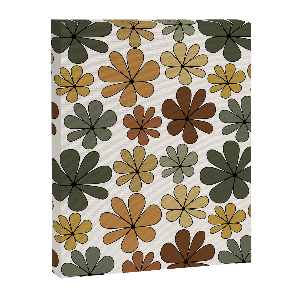 Retro Daisy Pattern Multicolor IX Canvas Print Gallery Image 8