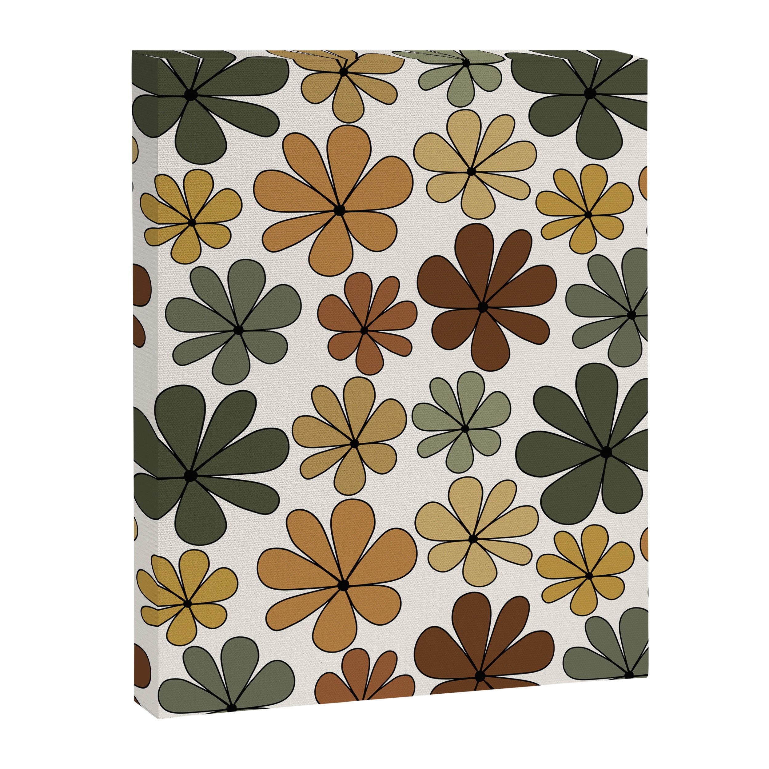 Retro Daisy Pattern Multicolor IX Canvas Print Gallery Image 8