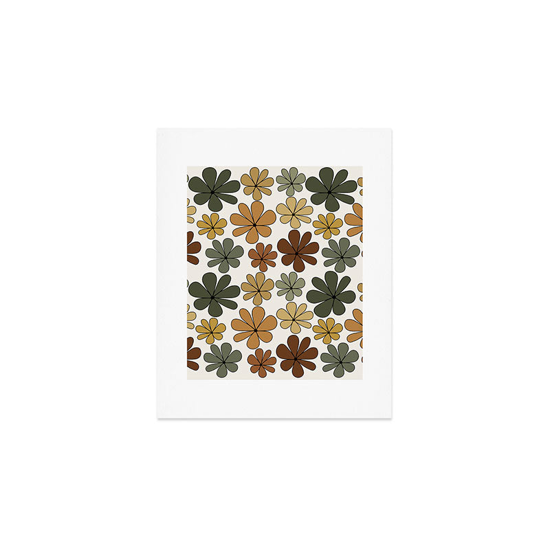 Retro Daisy Pattern Multicolor IX Art Print Gallery Image 1