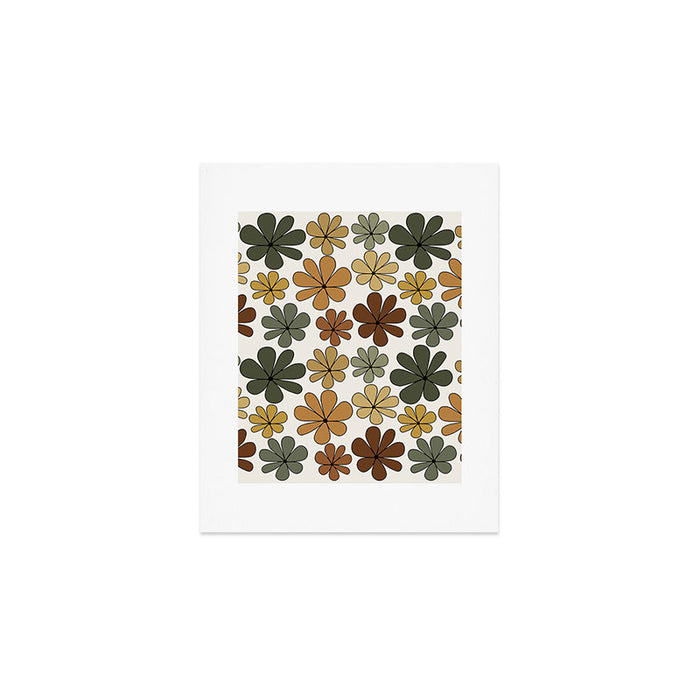 Retro Daisy Pattern Multicolor IX Art Print Gallery Image 1