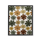 Retro Daisy Pattern Multicolor IX Framed Canvas Print Gallery Image 8