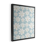 Retro Daisy Pattern - Pastel Blue Framed Canvas Print Gallery Image 2