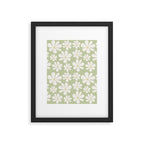 Retro Daisy Pattern - Pastel Green Framed Art Print Gallery Image 6