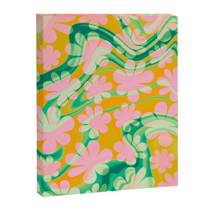 Retro Daisy Tie Dye Pattern Canvas Print Gallery Image 1