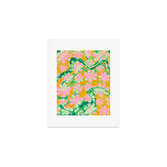 Retro Daisy Tie Dye Pattern Art Print Gallery Image 1