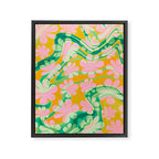 Retro Daisy Tie Dye Pattern Framed Canvas Print Gallery Image 8