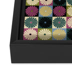 Retro Flowers Check Pattern I Framed Canvas Print Gallery Image 3