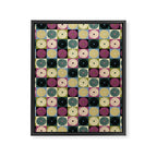 Retro Flowers Check Pattern I Framed Canvas Print Gallery Image 8