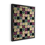 Retro Flowers Check Pattern I Framed Canvas Print Gallery Image 2
