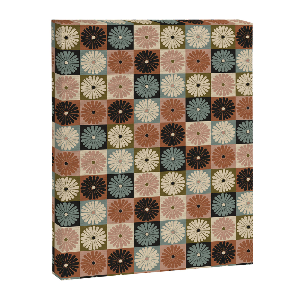 Retro Flowers Check Pattern II Canvas Print Gallery Image 8