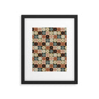 Retro Flowers Check Pattern II Framed Art Print Gallery Image 6