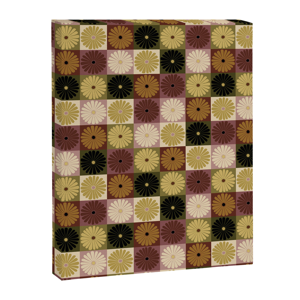 Retro Flowers Check Pattern III Canvas Print Gallery Image 8