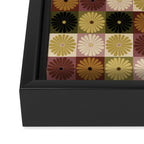 Retro Flowers Check Pattern III Framed Canvas Print Gallery Image 3
