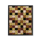 Retro Flowers Check Pattern III Framed Canvas Print Gallery Image 8