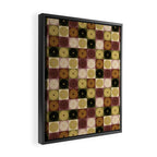 Retro Flowers Check Pattern III Framed Canvas Print Gallery Image 2