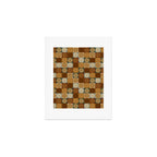 Retro Flowers Check Pattern IV Art Print Gallery Image 1